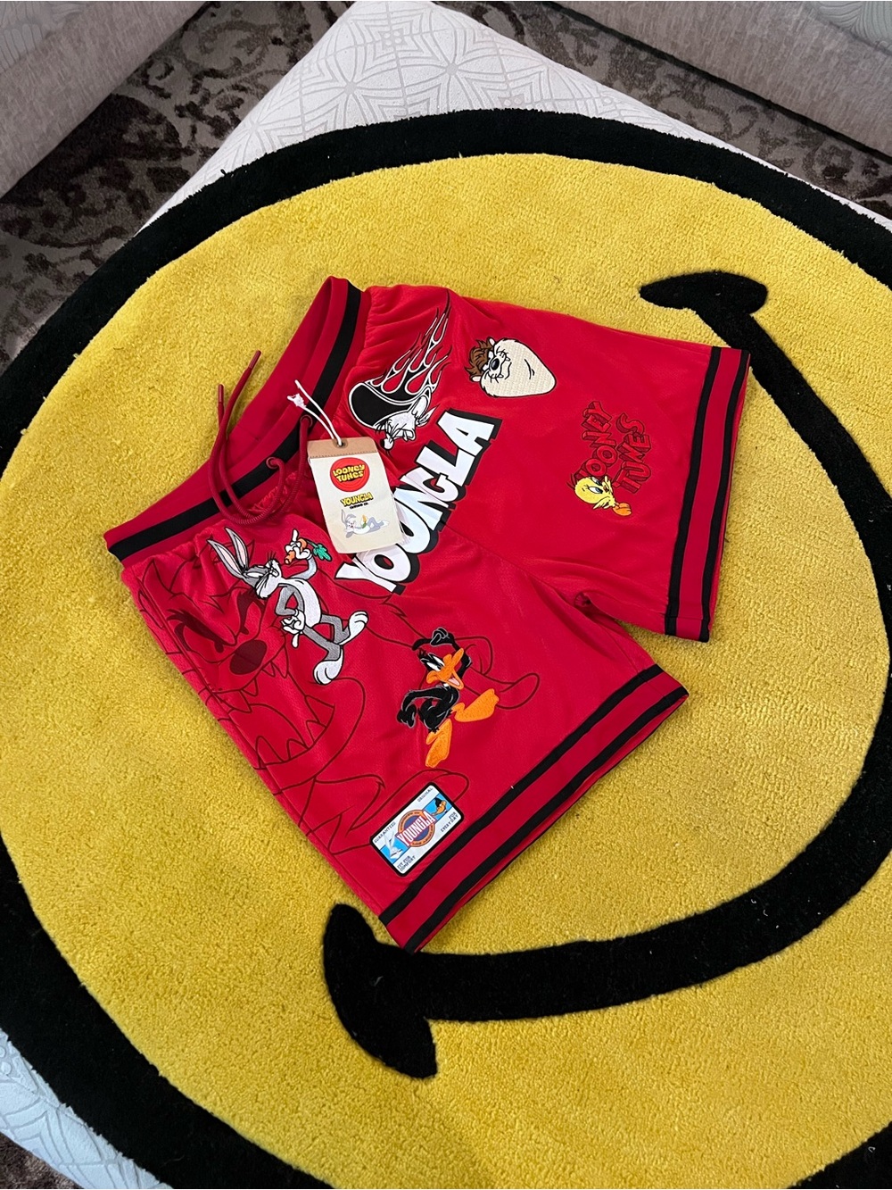 YoungLA looney mesh shorts in red size large